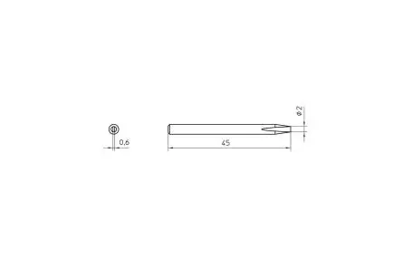 Produktfoto 1 von Weller / 4SPI15 211 50 mm Lötspitze 2 mm Schrauber SPI15 für SPI16