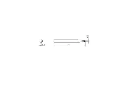 Produktfoto 1 von Weller / 4SPI26 206 50 mm Lötspitze 1.2 mm Schrauber SPI26 für SPI27