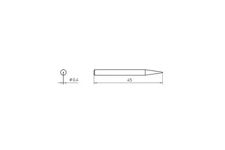 Produktfoto 1 von Weller / 4SPI15 210 45 mm Lötspitze 0.4 mm Spitz SPI15 für SPI16