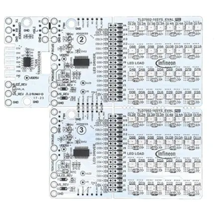 Produktfoto 1 von Infineon LED Evaluierungsplatine Evaluierungskit zum Einsatz mit LEDs, TLD7002-16SYS_EVAL-Platine, TLD7002-16SYS_EVAL