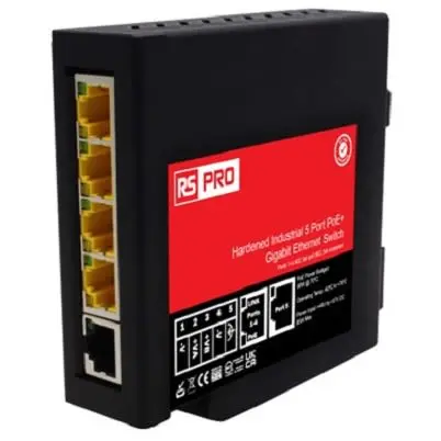 RS PRO RS-735 Ethernet-Switch 5-Port Unmanaged Power Over Ethernet 1000Mbit/s