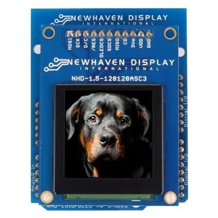Produktfoto 1 von NEWHAVEN DISPLAY INTERNATIONAL Grafisches Farb-OLED-Displaymodul + Arduino UNO-Shield Arduino-Shield, Arduino-Shield