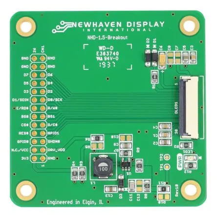 Produktfoto 1 von NEWHAVEN DISPLAY INTERNATIONAL Breakout-Board für 1,5-Zoll-Farb-OLED-Glas Display-Interface Set Parallel/Serial für