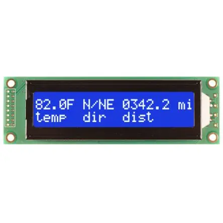 NEWHAVEN DISPLAY INTERNATIONAL NHD-0220DZ Alphanumerische LCD-Anzeige, Alphanumerisch LED Weiß 2 x 20, Hintergrund Blau,