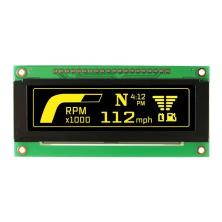 Produktfoto 1 von NEWHAVEN DISPLAY INTERNATIONAL 2.8 Zoll Gelb OLED-Display 256 x 64 Pixel, 72 x 20 mm / 4:1 Passiv-Matrix Leiterplatte