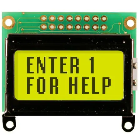 Produktfoto 1 von NEWHAVEN DISPLAY INTERNATIONAL NHD-0208AZ Alphanumerische LCD-Anzeige, Alphanumerisch LCD Grün, Gelb 2 x 8, Hintergrund