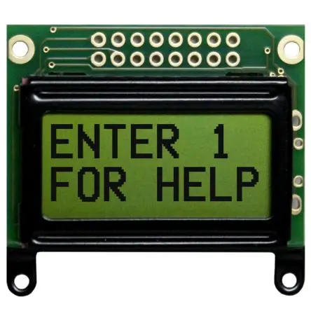 Produktfoto 1 von NEWHAVEN DISPLAY INTERNATIONAL NHD-0208AZ Alphanumerische LCD-Anzeige, Alphanumerisch LCD 2 x 8, Hintergrund Gelb, Grün,