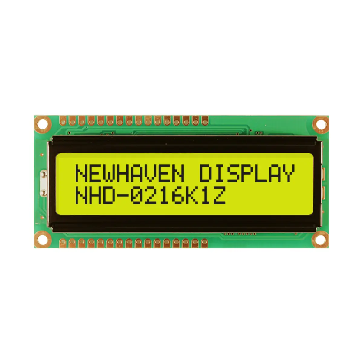 Produktfoto 1 von NEWHAVEN DISPLAY INTERNATIONAL NHD-0216K1Z Alphanumerische LCD-Anzeige, Alphanumerisch LCD Grün, Gelb 2 x 16,