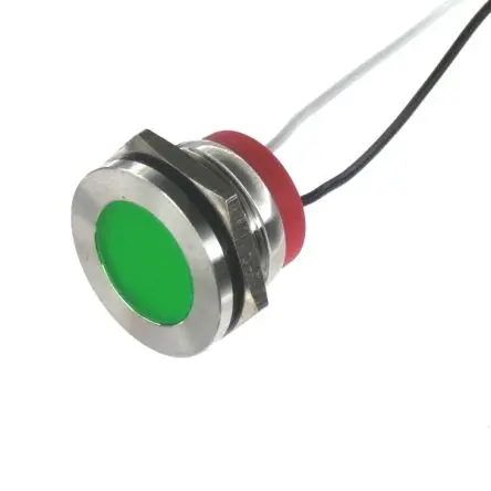 Produktfoto 1 von CML PL22SL Edelstahl-Panel-Leuchte Grün Panel-LED, Draht 12V 22 mm, IP67