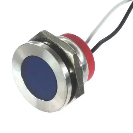 Produktfoto 1 von CML PL22SL Edelstahl-Panel-Leuchte Blau Panel-LED, Draht 24V 22 mm, IP67