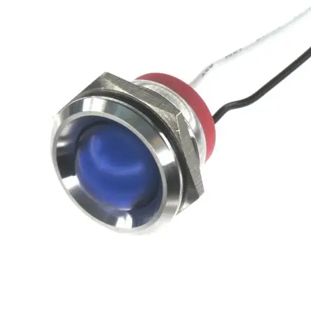 Produktfoto 1 von CML PL22SL Edelstahl-Panel-Leuchte Blau Panel-LED, Draht 24V 22 mm, IP67