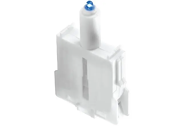 Produktfoto 1 von HARTING 09454530400 Kontaktblock Blau beleuchtet 24V für Drucktaste