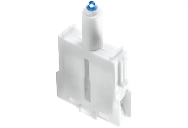 Produktfoto 1 von HARTING 09454530401 Kontaktblock Blau beleuchtet 230V für Drucktaste