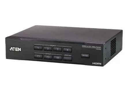Produktfoto 1 von Aten USB auf seriell Adapter, HDMI-Buchse, USB Typ C, Buchse, Stecker