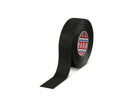 Produktfoto 1 von Tesa Tesa 51608 Polyethylenterephthalat PET-Vlies Kabelbaumklebeband Schwarz, Stärke 280 μm x 9mm x 25 m, 25 °C bis