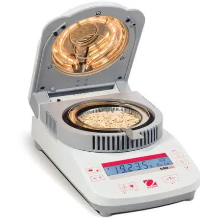 Produktfoto 1 von Ohaus MB25 Feuchtemessgerät, 0.01% / 0.005 g LCD-Hintergrundbeleuchtung, Netz