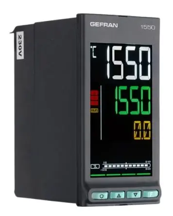 Produktfoto 1 von Gefran 1550 PID Temperaturregler Blende, Panel 1, 4 x Analog Ausgang/ DC-Linearsensor, Thermoelement, PT1000, Pt100,