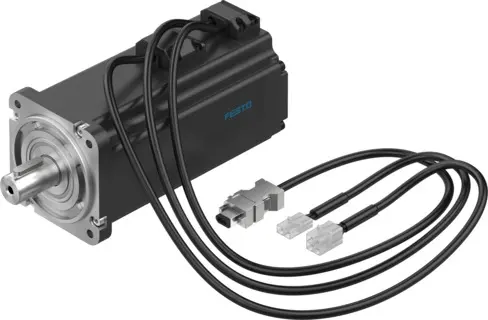 Produktfoto 1 von Festo EMMB-AS Servomotor, 7.17 Nm, 300 V, 3000 rpm, 750 W, 2.63 Nm, B. 255 mm, T. 8 mm, L. 255 mm