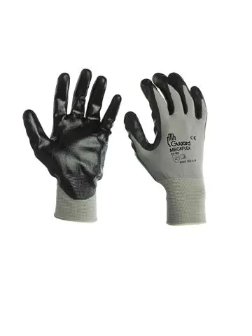 GUYARD MECAFLEX Arbeitshandschuhe  Größe 6 Nylon Schwarz Nitril 10