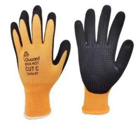 GUYARD BOA HOT Arbeitshandschuhe Größe 7 Acrylat, Para-Aramid Schwarz, Gelb Nitril 20