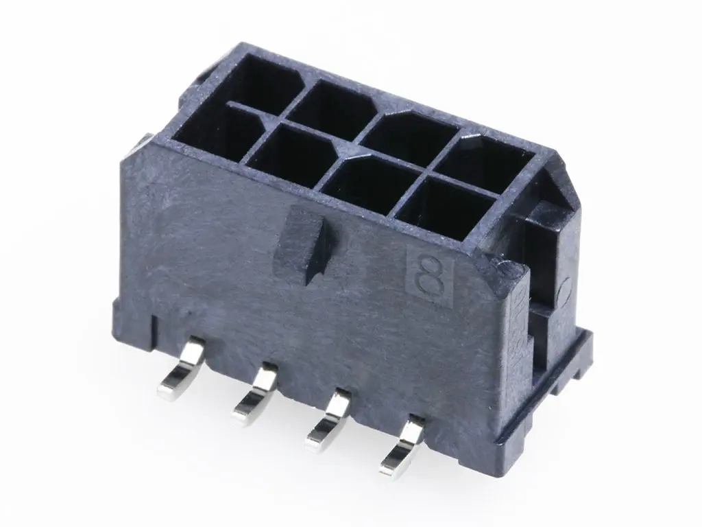 Produktfoto 1 von Molex 218216 Leiterplattenleiste Vertikal, 4-polig / 2-reihig, Raster 3 mm Raster Oberfläche, Ummantelt