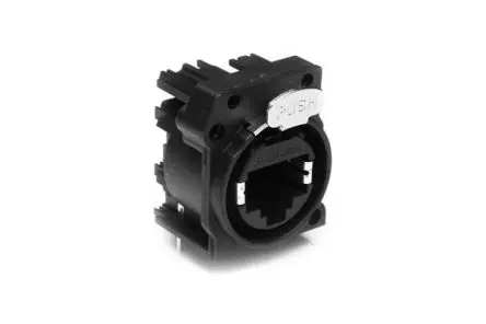 Produktfoto 1 von Amphenol Industrial Horizontal 1-polig Fahrgestell Neusilber Schwarz XLR-Steckverbinder, 125V