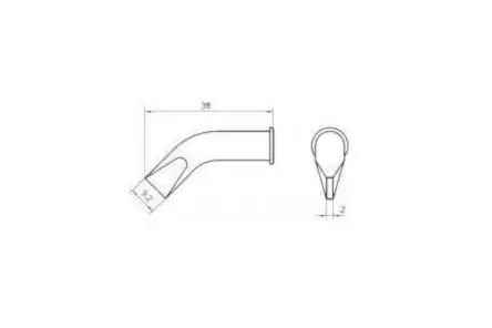 Produktfoto 1 von Weller / LHT FX 9.2 mm Lötspitze 9 mm Winkelschraubendreher LHT für WSP150