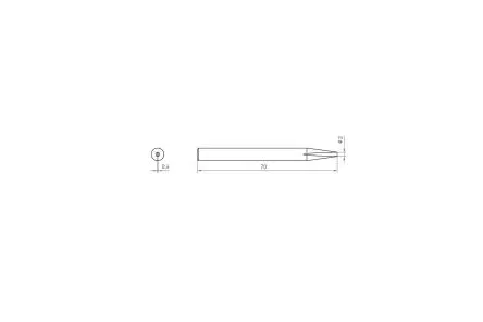Produktfoto 1 von Weller / 4SPI40 224 Lötspitze 2 mm Schrauber SPI40 für SPI41