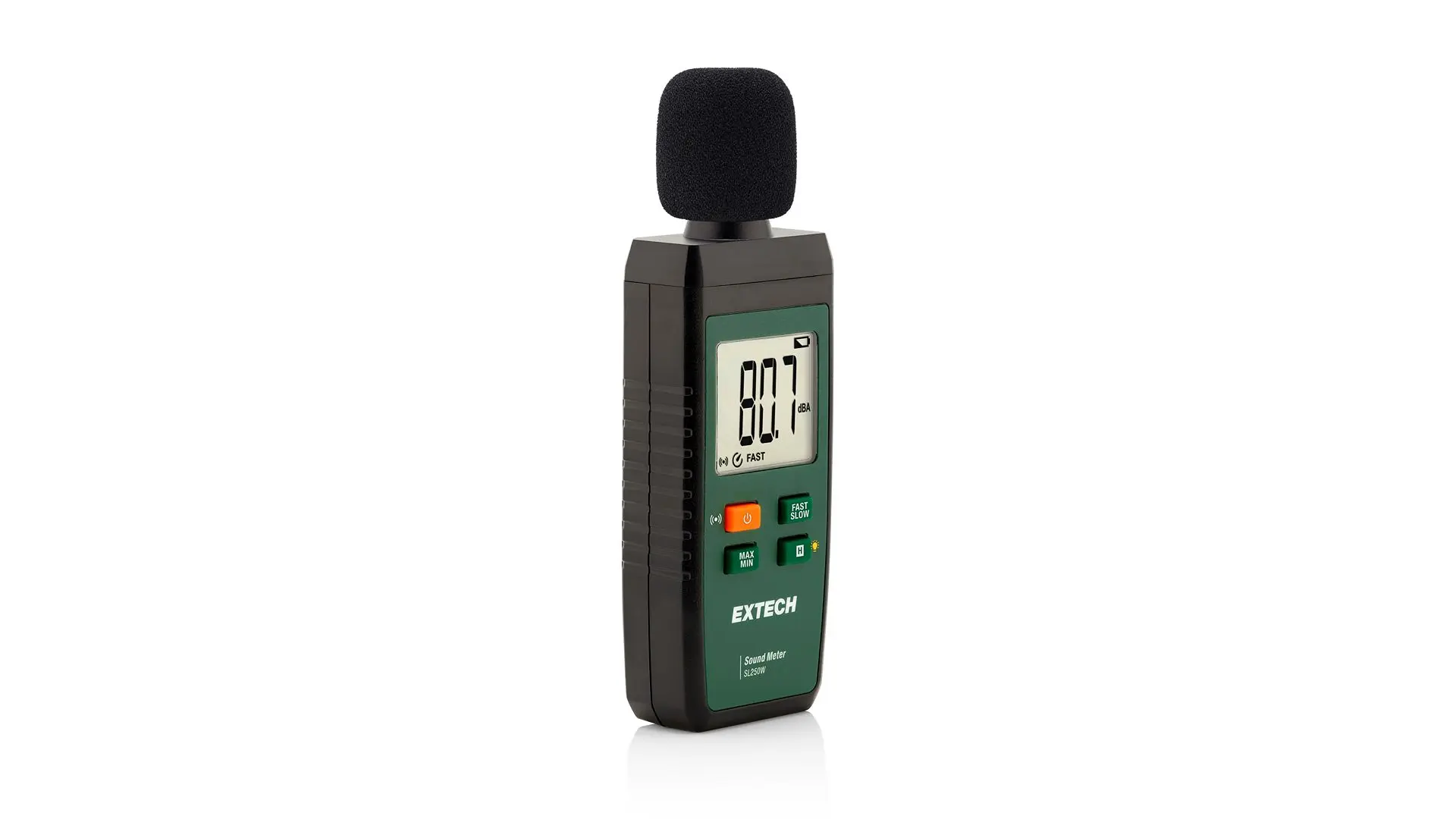 Produktfoto 1 von Extech SL250W LCD-Hintergrundbeleuchtung Schallpegelmessgerät 30 dB 130 dB 8 kHz 0.1 dB