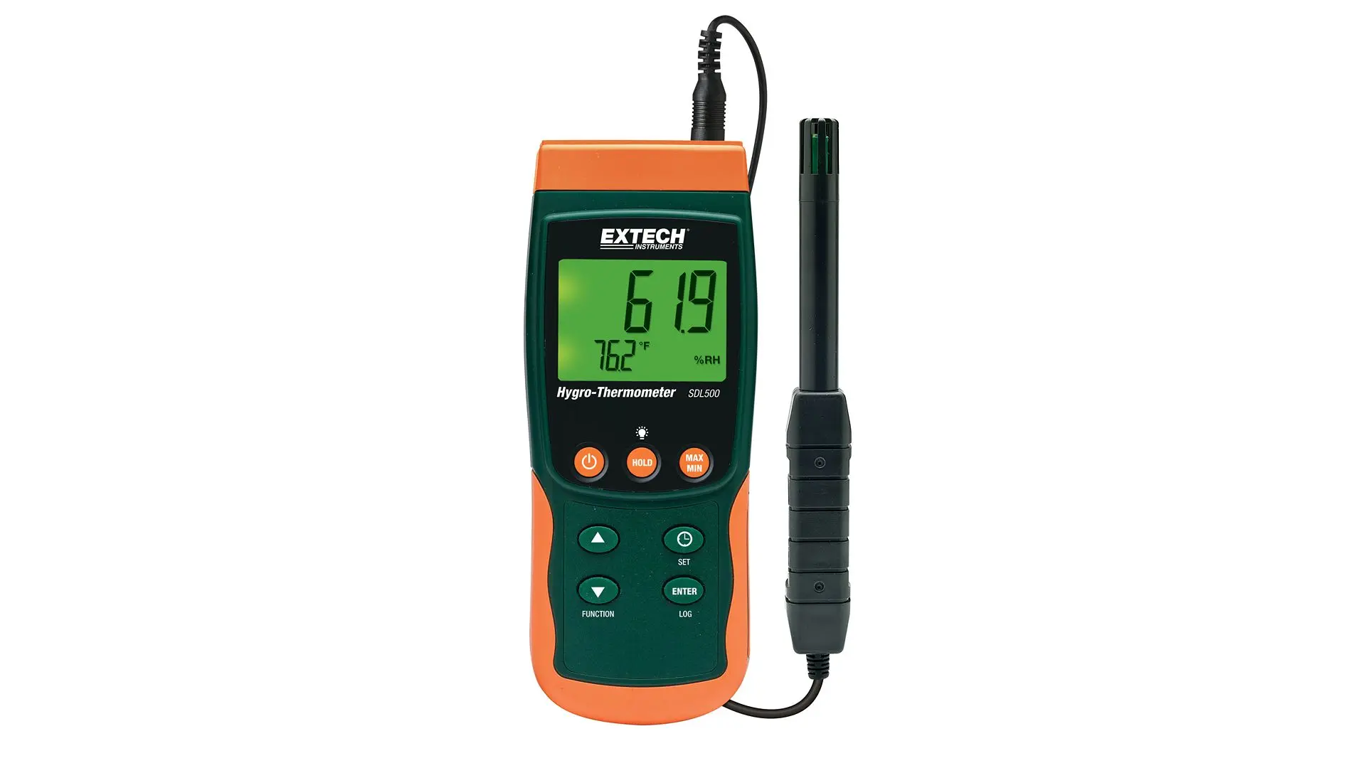 Produktfoto 1 von Extech SDL500 Hygrometer 50 °C, Typ Thermo-Hygrometer ±3 %RH, absolut 50 °C / 95 %RH, ±1.8 °F