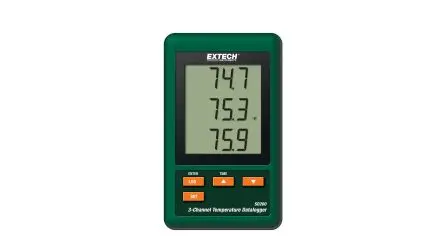 Produktfoto 1 von Extech SD200 Temperatur Temperatur Datenprotokolliergerät, RS232, USB, -100 °C 3-Kanal → 1300 °C