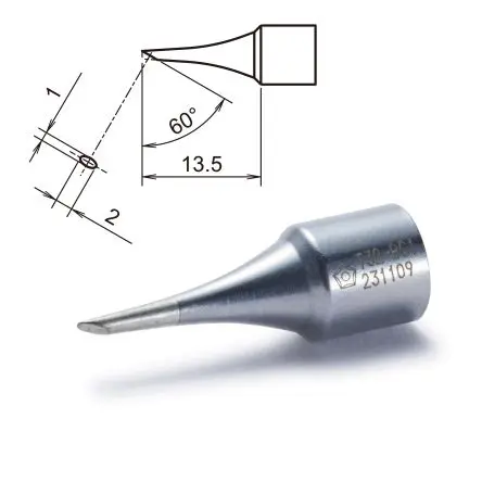 Produktfoto 1 von Hakko / T32-BC1 13.5 mm Lötspitze 1 mm Schmiege 60 ° T32 für FX-8806