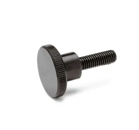 Produktfoto 1 von Ganter Feststellschraube Schwarz M6 Edelstahl x 16 mm Gerändelt, mit Gewindebolzen Ø 24 mm
