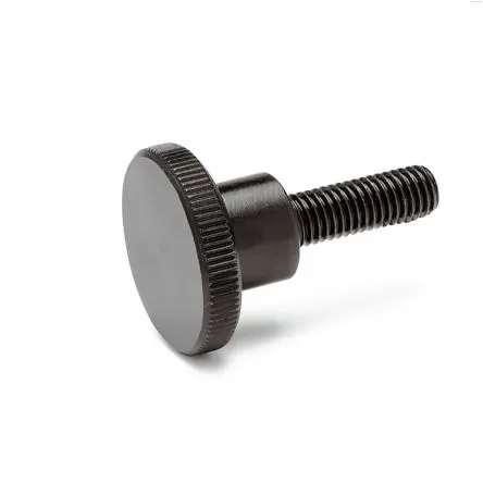 Produktfoto 1 von Ganter Feststellschraube Schwarz M8 Edelstahl x 25 mm Gerändelt, mit Gewindebolzen Ø 30 mm