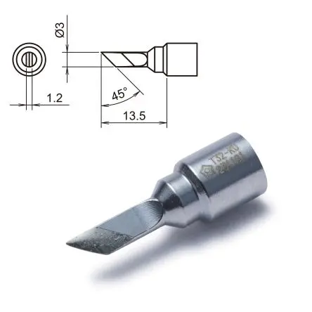 Produktfoto 1 von Hakko / T32-KU Lötspitze 3 mm Messer 45 ° T32 für FX-8806