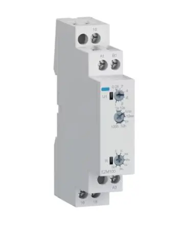 Produktfoto 1 von Hager EZM100 Zeitrelais, DIN-Hutschiene 12 V dc 240V ac, 1 to 360000 s, 1 Kont. Multifunktion, 1-poliger Umschalter