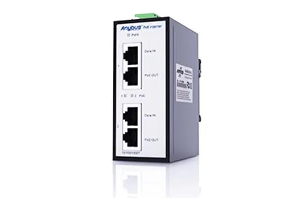 Produktfoto 1 von Anybus PoE Injektor 12/57 V Input / 50 V dc Output, 600 mA 30 W