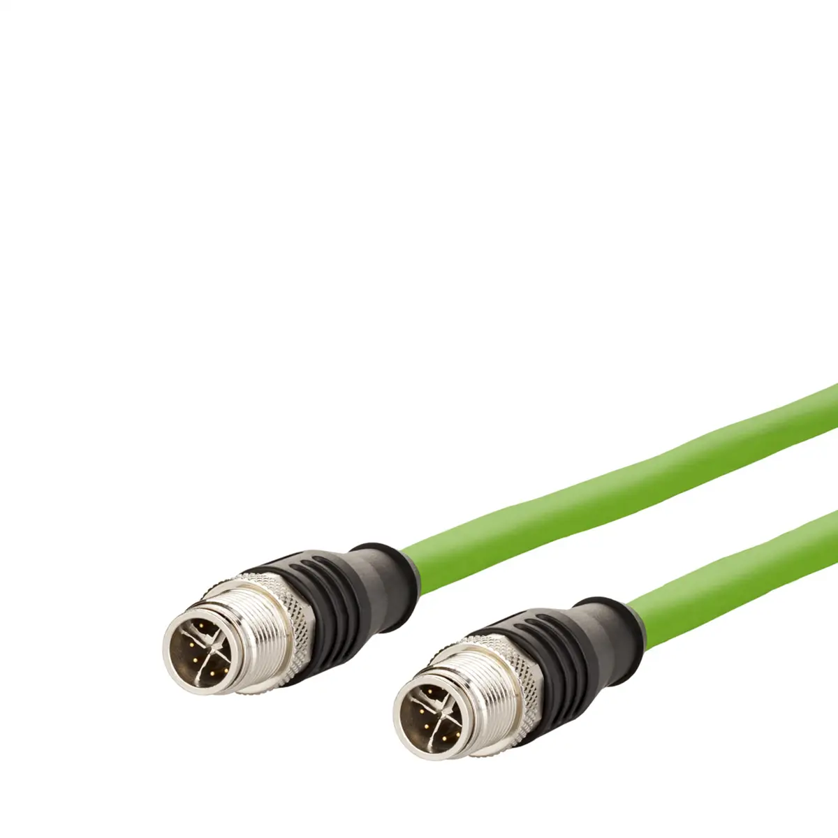 Produktfoto 1 von Metz-Connect M12 Ethernet-Kabel, 5 m, Grün Geschirmt, Aussen ø 6.4 mm Außen-ø , Polyurethan