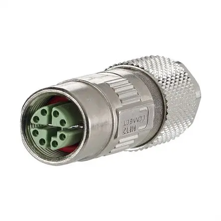 Produktfoto 1 von Metz-Connect 30044475 M12 Industrie-Rundsteckverbinder Buchse 8-polig Stecker 0.5A Schraubanschlussklemme IP67
