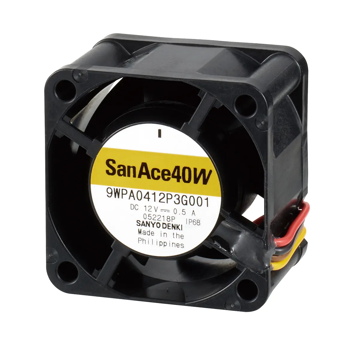 Produktfoto 1 von Sanyo Denki dc-Axiallüfter, 24 V DC / 4.1W, 40 x 40 x 28mm, 0.52m³/min