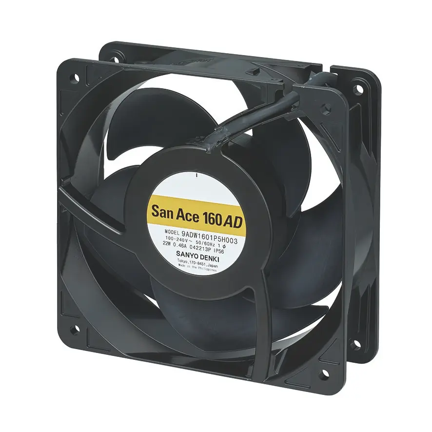 Produktfoto 1 von Sanyo Denki AC/DC-Axiallüfter, 264 V AC / 22W, 160.8 x 160.8 x 51.8mm, 8.2m³/min