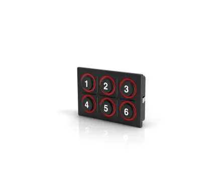 Produktfoto 1 von EAO Tastatur (2 x 3) 6-Tasten Fest verdrahtet Beleuchtet IP6K7