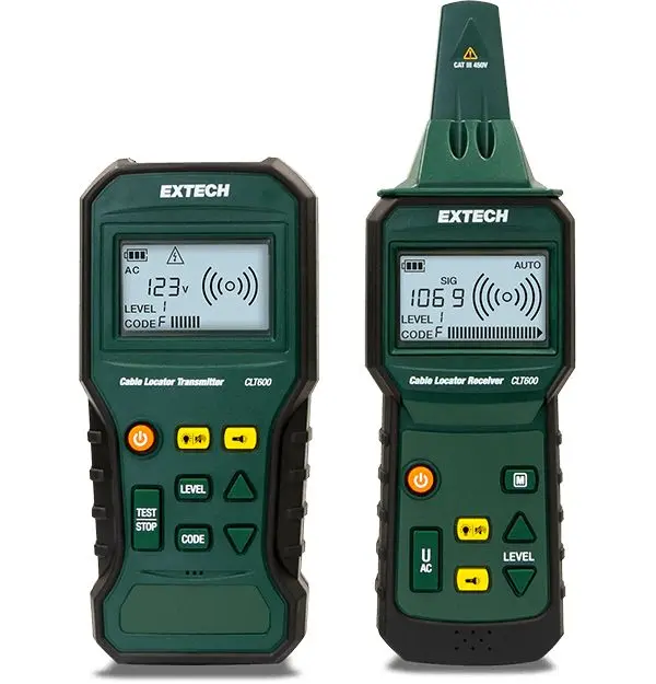 Produktfoto 1 von Extech CLT600, Kabelfinder Kabelfinder mit LCD-Anzeige, Erfassungstiefe 50cm, bis 450 V 1,5-Volt-Akku / 125 kHz