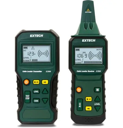 Produktfoto 1 von Extech CLT600, Kabelfinder Kabelfinder mit LCD-Anzeige, Erfassungstiefe 50cm, bis 450 V 1,5-Volt-Akku / 125 kHz