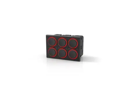 Produktfoto 1 von EAO Tastatur (2 x 3) 6-Tasten Fest verdrahtet Beleuchtet IP5K4