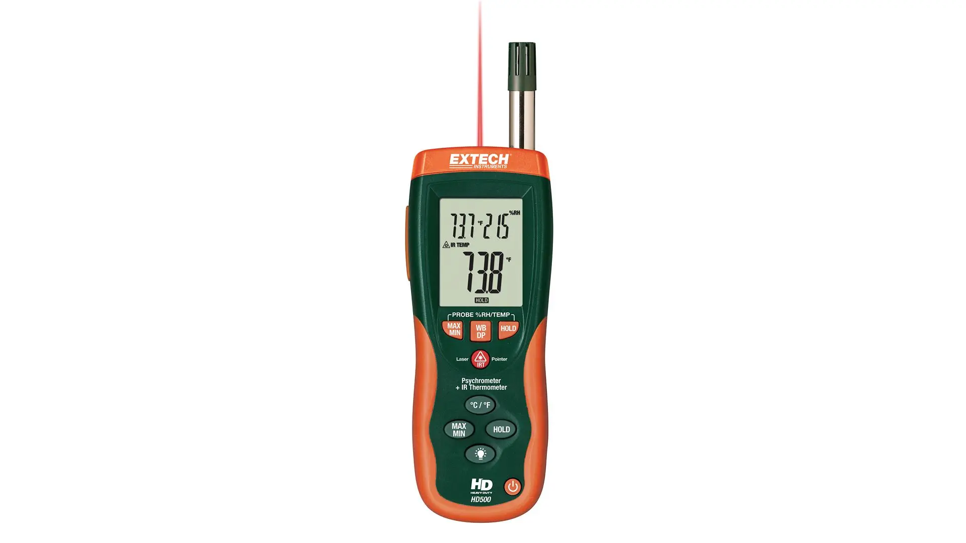 Produktfoto 1 von Extech HD500 Infrarot Thermometer, -148 °F 30:1, bis 2501 °F, ±2 %, Fahrenheit