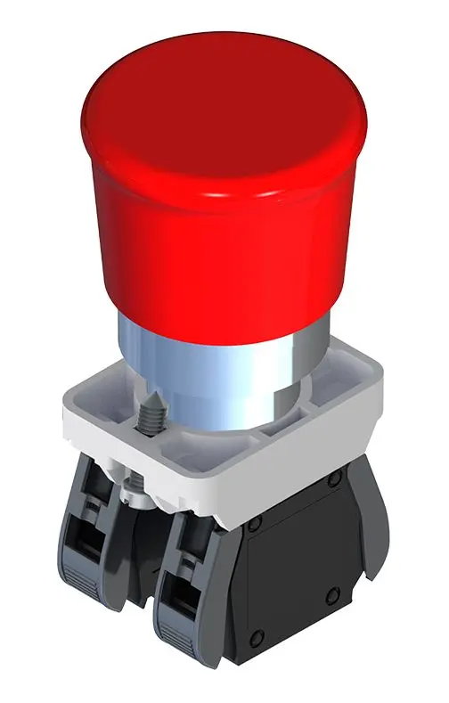 RS PRO GCX Druckschalter Sprungkontakt Panel Ø 22.5 mm, 1 Schließer/1 Öffner 250 V dc 400 V ac, IP20, IP65