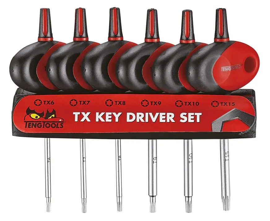 Produktfoto 1 von Teng Tools TORX®-Schlüsselsatz, CrV-Stahl 6, Mini-Torx-Schlüssel