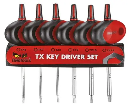 Produktfoto 1 von Teng Tools TORX®-Schlüsselsatz, CrV-Stahl 6, Mini-Torx-Schlüssel