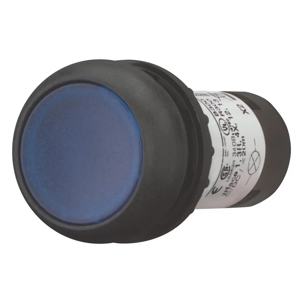 Produktfoto 1 von Eaton M22 Druckknopf-Lichtschalter Blau wartungsfrei Ø 22.5 mm, 1 Schließer 120 V ac, IP40, IP69K